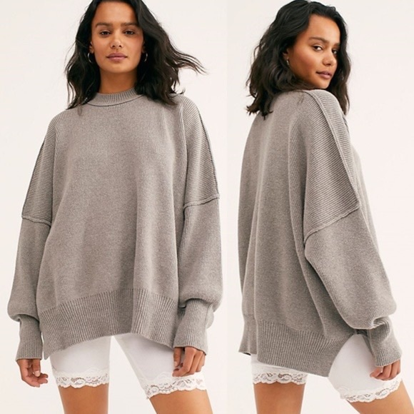 Free People Sweaters - Free People Easy Street Tunic in Heather Grey